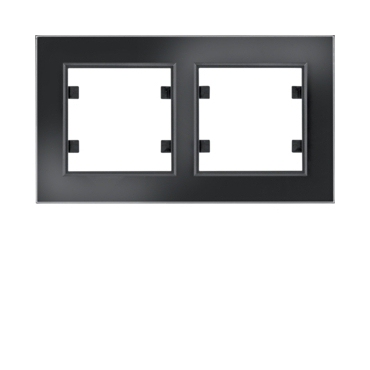 HAG WL9221 Rámeček 2-násobný vodorovný, lumina passion, černé sklo