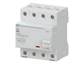Chránič čtyřpólový OEZ:42418 LFN-25-4-030AC, In 25 A, Ue AC 230/400 V, Idn 30 mA, 4pól, Inc 10 kA