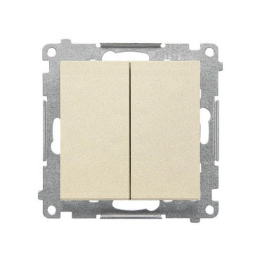 Přepínač křížový SIMON TW7/2.01/X/144, 2 nás., ř.7+7, 10A/250V~, bezšr. sv., champagne mat
