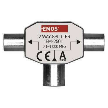 Rozbočovač anténní EMOS J0199, 1x vstup, 2x výstup, IEC konektor