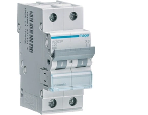 Jistič dvoupolový HAGER MCN220 2 pól. 20A, char.C, 6 kA