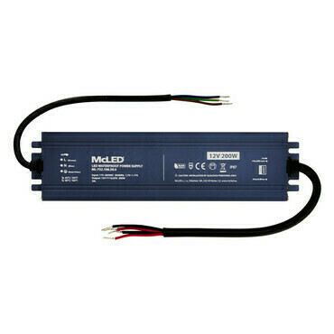 LED driver napěťový MC LED 200W, DC 12V/16,67A, IP67, hliníkové provedení