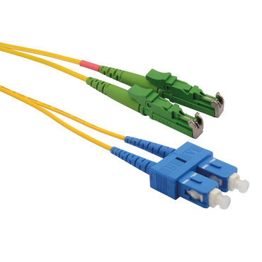 Patch kabel SOLARIX SXPC-E2000/SC-APC/UPC-OS-1M-D, E2000/APC-LC/UPC, Singlemode, 9/125, Duplex, 1m