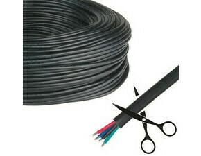 MC LED 4-žilový kulatý PVC kabel AWG 22/0,34 mm2, černý plášť, červená/zelená/modrá/černá