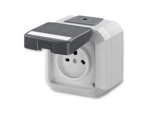 Zásuvka technická venkovní ABB Variant 5515N-C05525 S, šedá, plast, vzor K, IP54