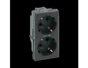 Zásuvka SIMON 50010472-038, Simon 500, 2 nás., Schuko, sign., 16A/250V~, šr. sv., šedá grafit