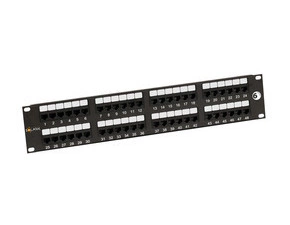 Patch panel SOLARIX SX48-6-UTP-BK, 19", CAT6 UTP, 48x RJ45, 2U, černý