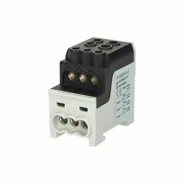 EL 1003211 Blok pro rozdělení fází UVB 200 L S, 1pól., 200A, AL/CU, 1000V, černý, na DIN (bal.3)