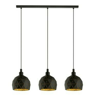 Svítidlo závěsné EGLO HL 3 E14 SCHWARZ GOLD ROCCAFORTE