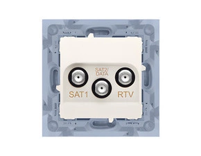 Zásuvka anténní SIMON 10 CASK2F.01/41, SAT+SAT+RTV 2 násobná, 2x vstup: 5 MHz–2, 4 GHz, krémová