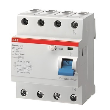 Chránič čtyřpolový ABB 2CSF204001R1250 F204 AC-25/0,03F 200,F204AC-25/0,03
