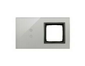 Kryt dotyk. ovl. SIMON DSTR230/72, 1 ovl. Simon 54 Touch, 2 dotyk.+1 otvor, bouřková/černá mat met.