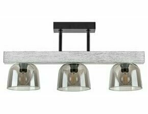 Svítidlo stropní RABALUX 3119 CARDAMOM matná černá, bílý/stříbeny dub dřevo E14 3x MAX 40W