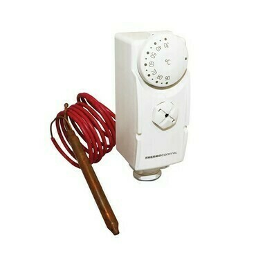 Termostat příložný SALUS AT10F, 230V, 0-90 °C, kapilárové čidlo 1 m