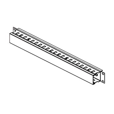 Panel vyvazovací CONTEG DP-VP-K01, 19", 1U, jednostranný, plast, 40x40 mm