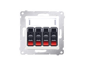 Zásuvka reproduktorová SIMON DGL34.01/41, 4 násobná s popisným polem (přístroj s krytem), krémová