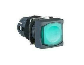 SCHN ZB6CF3 Ovládací hlavice stiskací prosvětlená, lícující s aretací - zelená