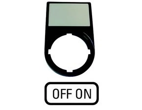 EATON 216499 M22S-ST-GB10 Nosiče štítků-komplety, 30x50mm, oblé, černé OFF ON
