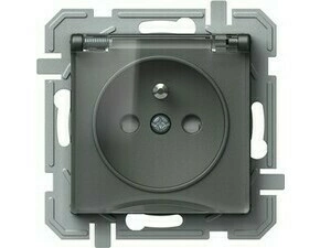 TEM ZÁSUVKA FRANCOUZSKÁ + KRYT 2P+E 16A 250V~ AT XO antracit