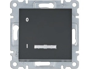 HAG WL0613 Spínač 1-pólový s podsvětlením, řazení 1, 16A/250V, černá mat