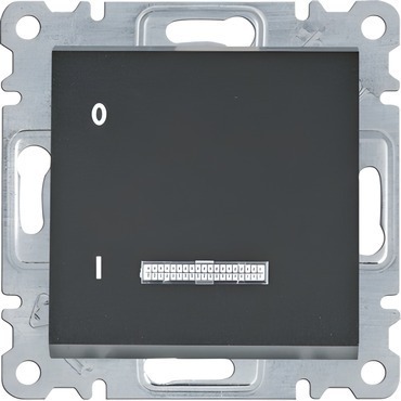 HAG WL0613 Spínač 1-pólový s podsvětlením, řazení 1, 16A/250V, černá mat