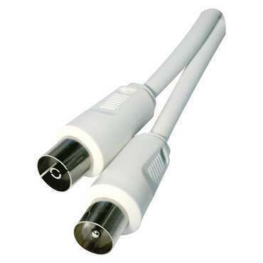 Kabel anténní EMOS SD3010, koaxiální, PVC, IEC vidlice/IEC zásuvka, stíněný, přímý, bílý, 10m