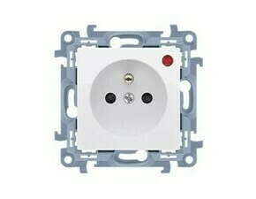 SIMON CGZ1CZ.01P/11 Zásuvka silová 1 násobná typ E, s uzemněním, se clonkami, 16A/250 V~ bez šroub