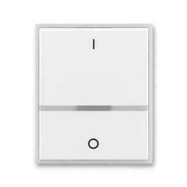 Kryt spínače ABB Element 3558E-A00655 01, bílá/ledová bílá, jednoduchý, s průzorem, pro řazení 2S