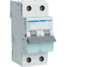 Jistič dvoupolový HAGER MBN232 2 pól. 32A, char.B, 6 kA