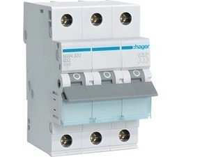Jistič třípolový HAGER MBN332 3 pól. 32A, char.B, 6 kA