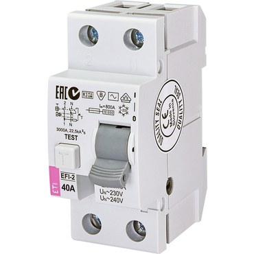 Chránič dvoupolový ETI 002061212 proudový chránič, EFI-P2 AC 40/0.03