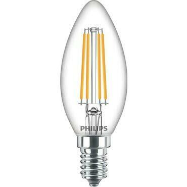 LED žárovka svíčka Philips CorePro Candle ND 6.5-60W B35 E14 840 CL G, nestmívatelná, čirá
