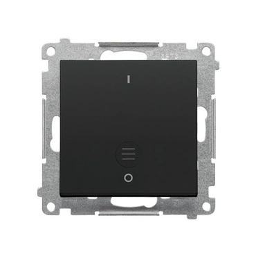 Spínač dvoupólový SIMON TW2L.01/149, LED podsv., ř.2So, 10A/250V~, bezšr. sv., černá mat