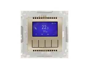 Termostat digitální SIMON 54 DETD1A.01/44, programovatelný (přístroj s krytem), zlatá metalizovaná