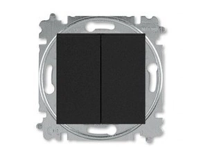 Přepínač sériový ABB Blistry 2CHH590545A6063, řazení 5, onyx/kouřová černá, s krytem, s drápky