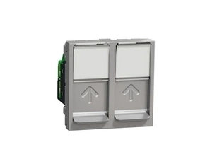 SCHN NU342030 Unica - Zásuvka datová 2xRJ45 Kat.5e UTP, 2M, Aluminium