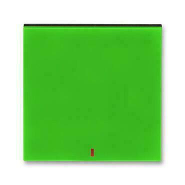 Kryt spínače ABB Levit 3559H-A00655 67, zelená/kouř. černá, kolébkového s červeným průzorem