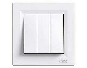 SCHN EPH2100121 Asfora - Trojnásobný spínač řazení 1, bílá