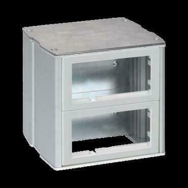 Minivěž dvoustranná SIMON KT800/8, kovová Simon KT, na 8 modulů K45, hliníková/nerezová ocel