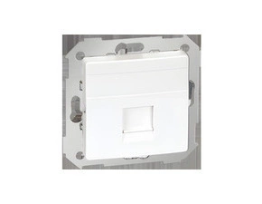 Kryt komunikační SIMON 82 82005-30, a datové zásuvky 1nás., 1x RJ45/RJ12/RJ11, plochý, bílá