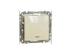 SCHN SDD112116L Sedna D/E - Tlačítko střídavé ř.6So orientační kontrolka, Béžová