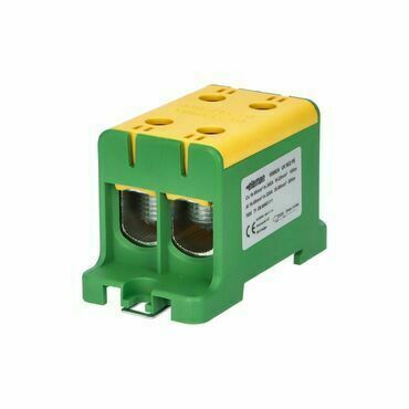 EL 1006624 Svorka univerzální UK 95/2 PE, 245A, 1pól., AL/CU, krytá, zel.-žl., na DIN/panel (bal.90)