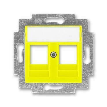 Kryt zásuvky ABB Levit 5014H-A01018 64, žlutá, komunikační (2x), s kov. upevň. třmenem