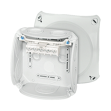 HEN DK 0604 GZ Krabcová rozvodka pro vnitřní a venkovní chráněné instalace IP 66, se svorkovnicí do