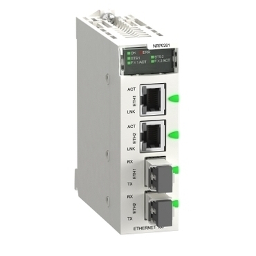 SCHN BMXNRP0201 >Modicon x80 media konvertor, 2xRJ45 Ethernet, 2xLC konektory, single-mode RP 0,27kč