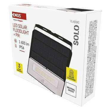 EMOS ZG122S LED SOLARNÍ REFLEKTOR SOLO 1600LM IP54 NW