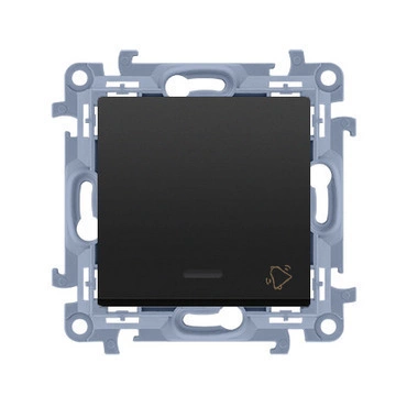 Ovladač zapínací SIMON CD1L.01/49, orient. LED podsv., ř. 1/0So, 10A/250V~, šr. sv., černá mat