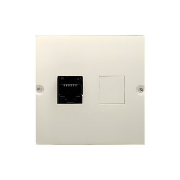 Zásuvka telefonní SIMON BASIC BMT1.02/12, 1 násobná RJ12 (přístroj s krytem), béžová