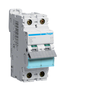 Jistič dvoupolový HAGER NCN216 2 pól. 16A, char.C, 10 kA