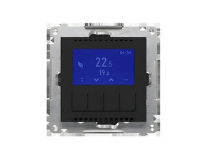 Termostat digitální SIMON 55 TETD1A.01/149, programovatelný, s displejem, černá matná